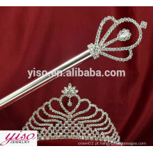 Venda quente de acessórios de cabelo para crianças moda rainha tiaras e conjunto de varinha